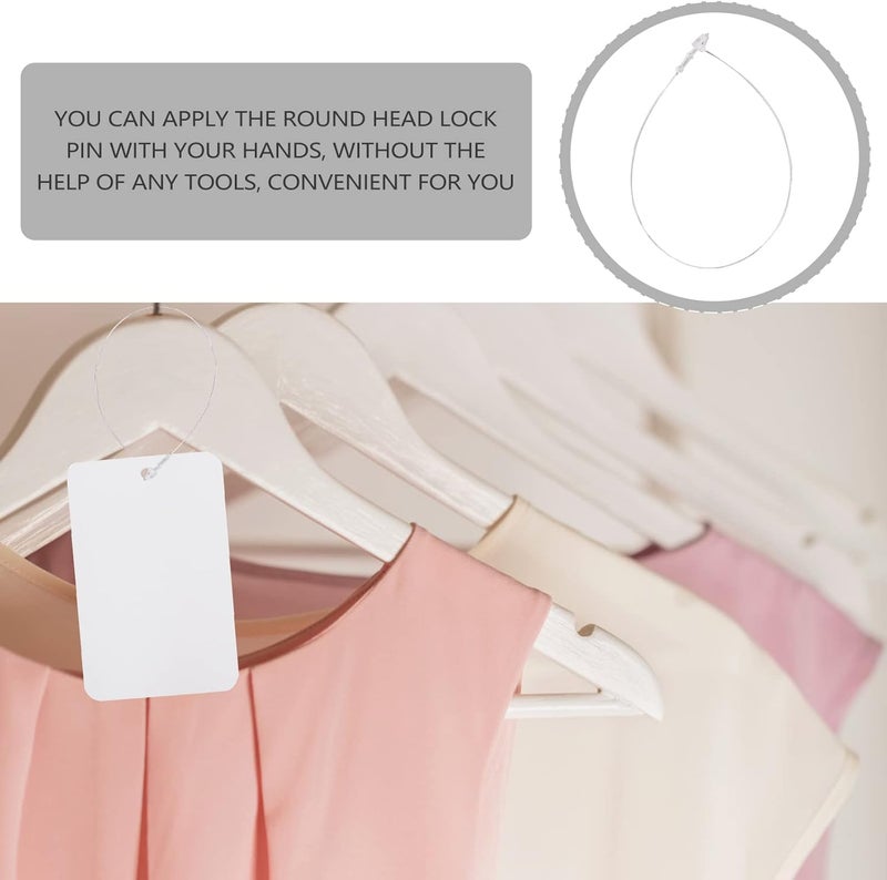 klarako 1900pcs String Tag line Clothes Tags Price Hanging Ropes Label Fasteners Craft Showing Fastener Cord Bullet Clasp Labels Hanging Rope Clothing tie Plastic - Image 2