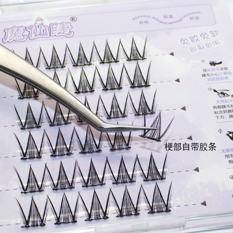 Magic Fairy Eyelash Glue-Free Tianshan Snow Lotus False Eyelash Comfortable Barbie Curling Sticky Novice Soft Lazy Person Without Glue - Image 5