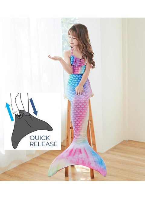 Girls Mermaid Swimsuit Performance Swimsuit Three-piece Fish Tail Large, Medium and Small Girls Princess Dress Swimsuit