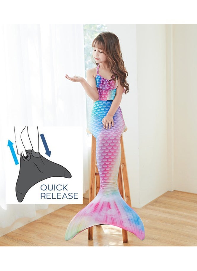 Girls Mermaid Swimsuit Performance Swimsuit Three-piece Fish Tail Large, Medium and Small Girls Princess Dress Swimsuit