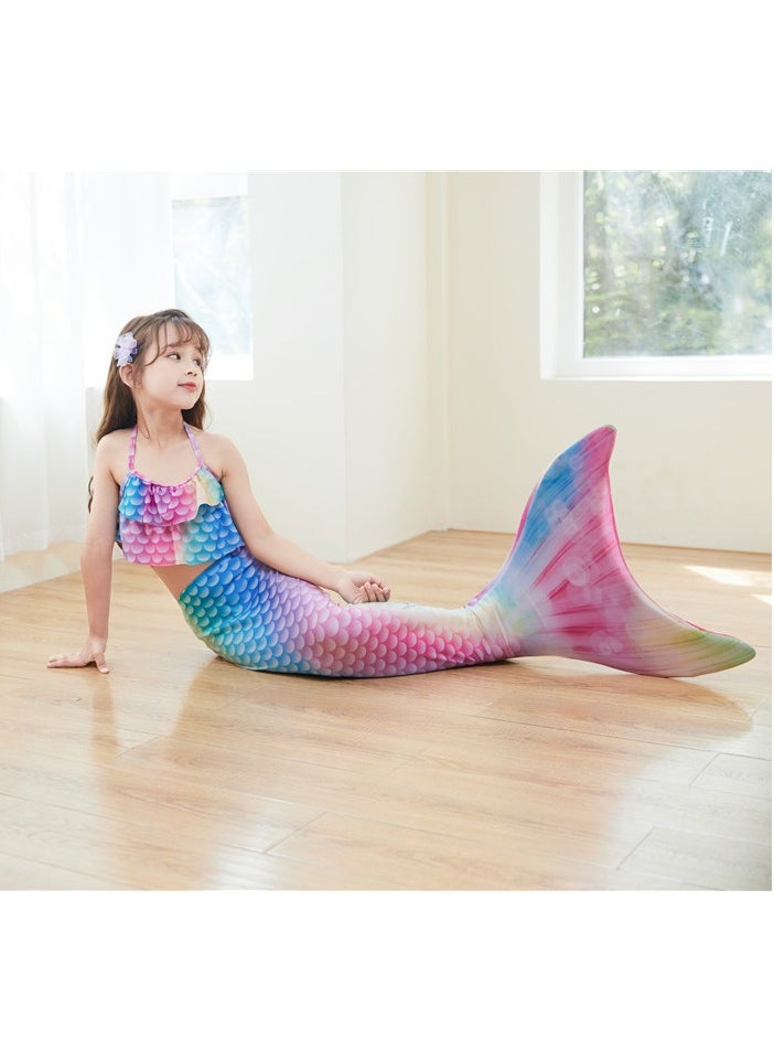 Girls Mermaid Swimsuit Performance Swimsuit Three-piece Fish Tail Large, Medium and Small Girls Princess Dress Swimsuit