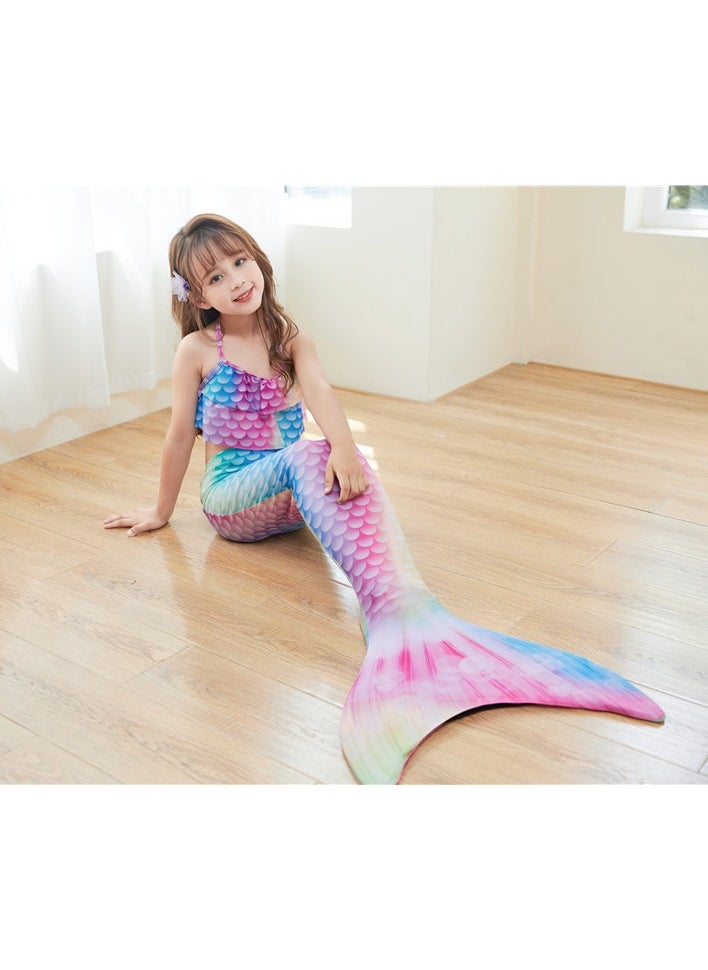 Girls Mermaid Swimsuit Performance Swimsuit Three-piece Fish Tail Large, Medium and Small Girls Princess Dress Swimsuit
