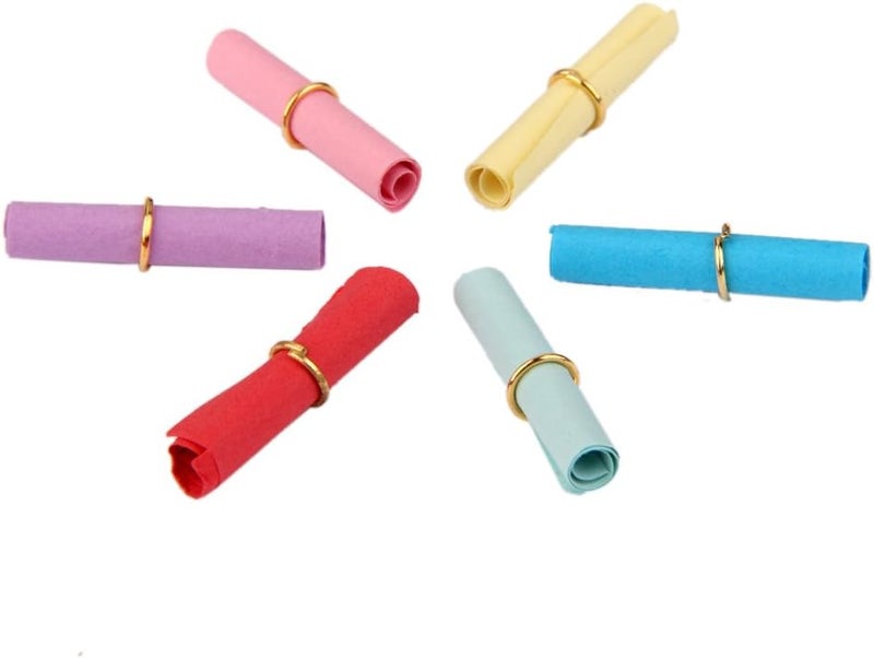 كلاراكو ٥٠ قطعة من لفائف الورق الملونة للكتابة عليها، رسائل عيد الحب في زجاجة، لفة ورق ٦ × ٢٫٥ سم - Image 3