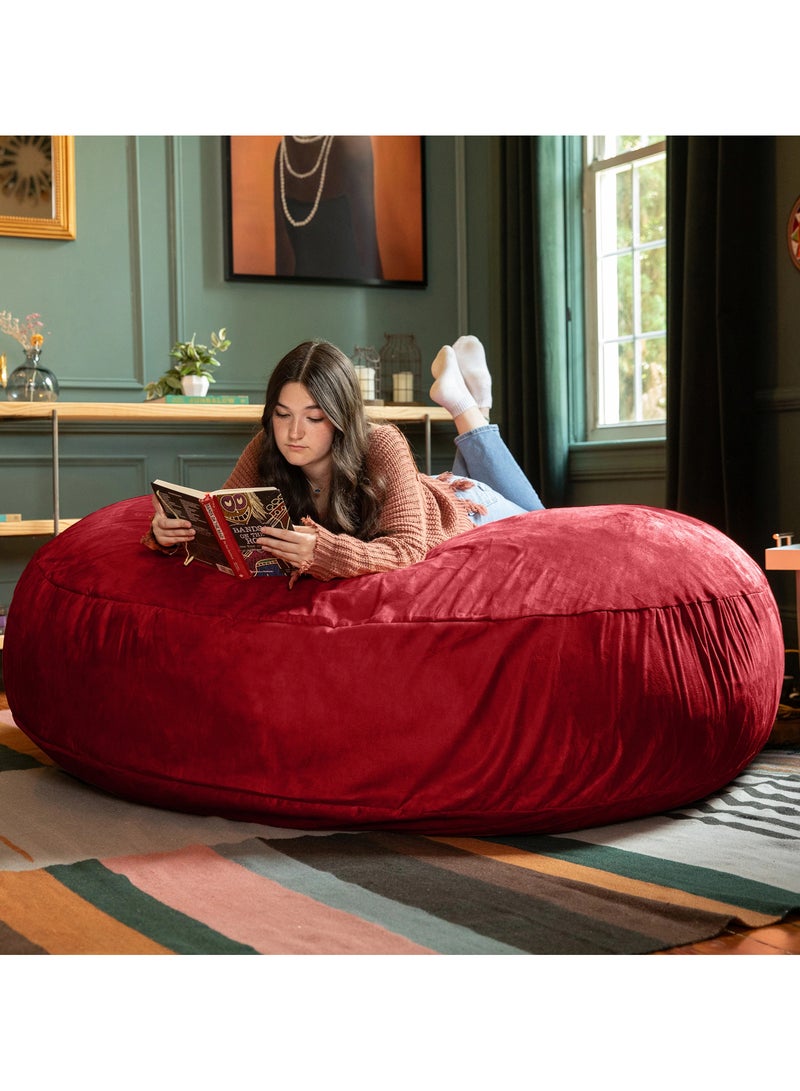 Comfy Comfy Premium Quality Oversized XXL Maroon Soft Velvet Bed Cocoon Bean Bag 