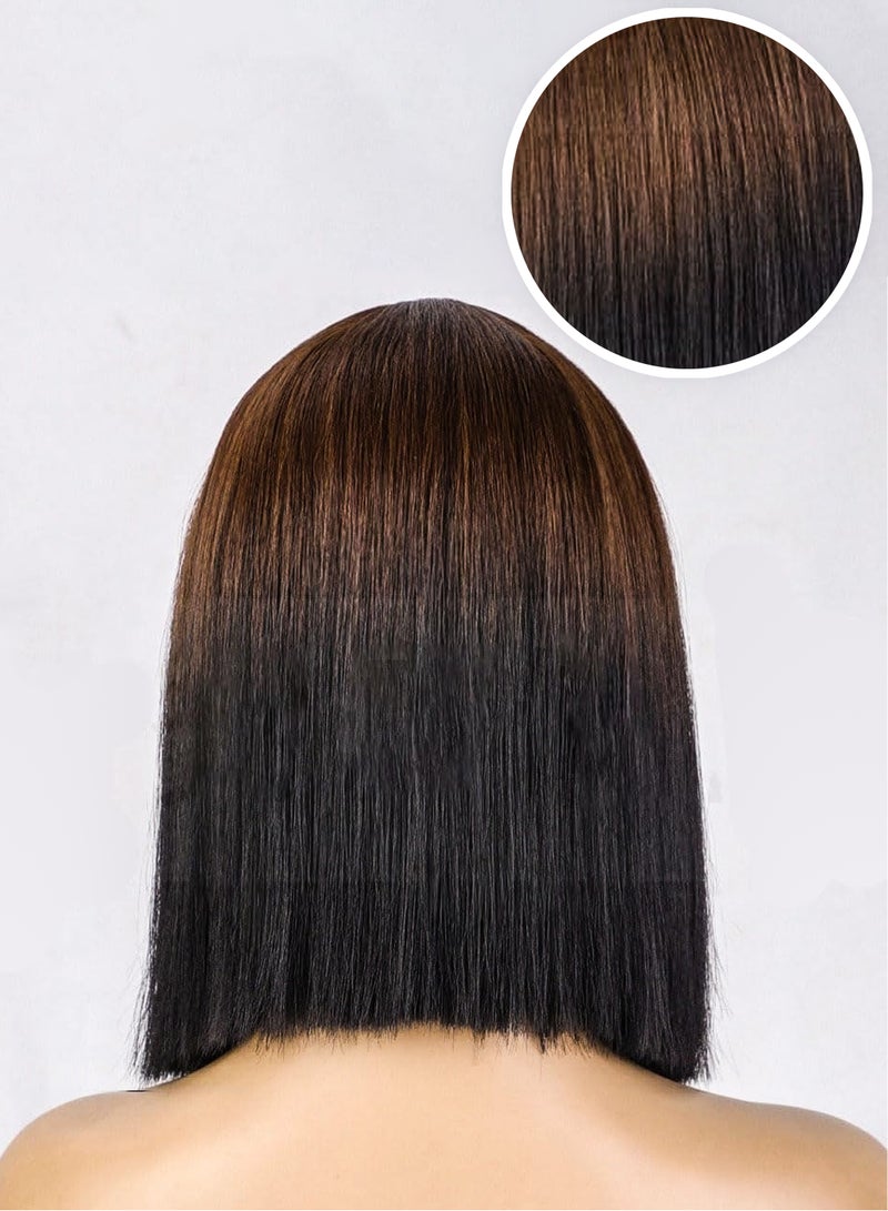 Estelle Small Lace Front Wig for Women Long Short Curly and Straight lady Wig Girl Wig daily wig party wig dark brown Short Straight Dark Brown - Image 4