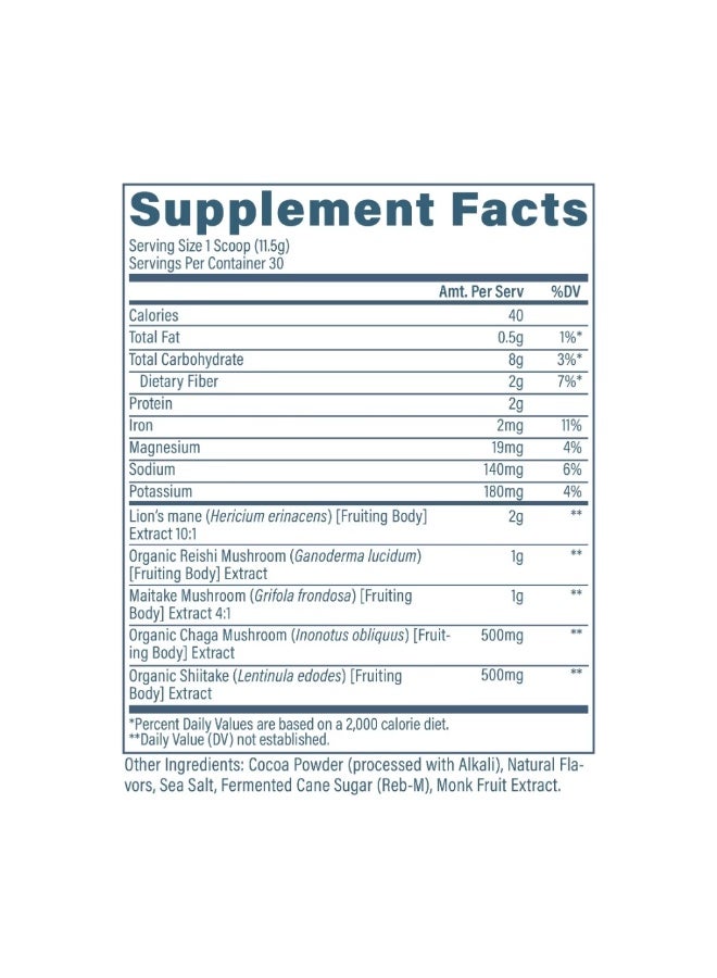 Revive Mushroom Complex - Immune Health & Natural Energy Support Supplement, Chocolate Flavor Powder - 345g - Image 2