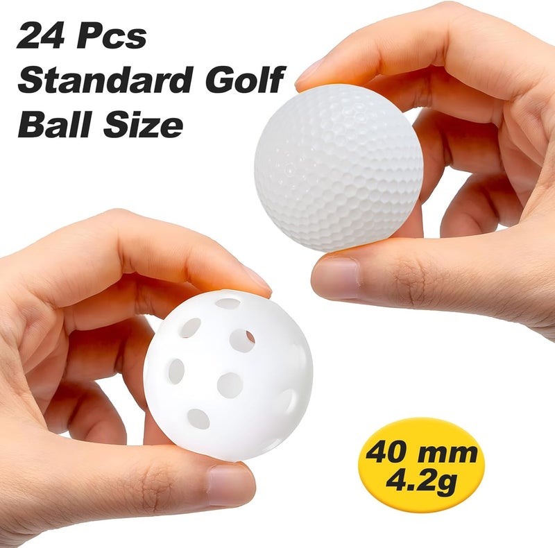 THIODOON Practice Golf Balls Limited Flight Golf Balls 40mm Hollow Plastic Golf Training Balls Colored Airflow Golf Balls for Swing Practice Driving Range Home Use Indoor - Image 5
