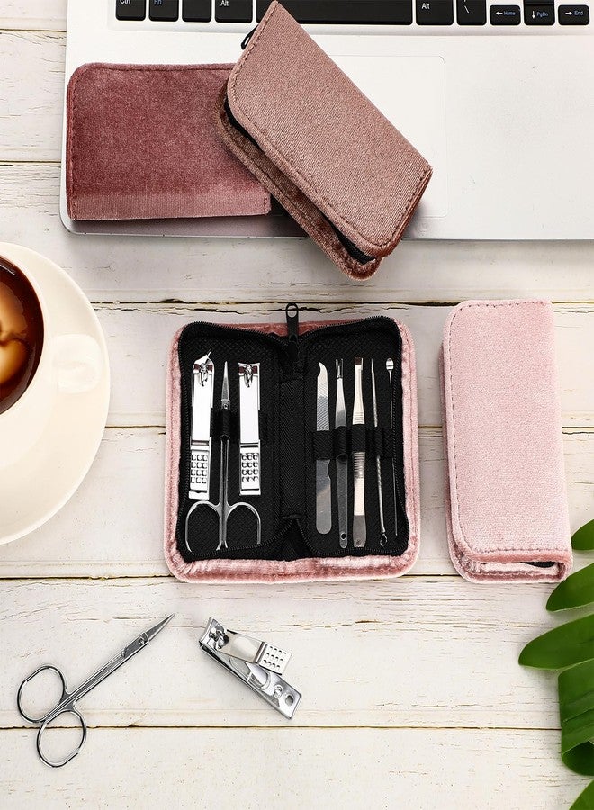 Coume 24 Sets Nail Kit Manicure Set with Zipper Nail Clippers Housekeeping Week Gifts Bulk 8 in 1 Nails Care Tools with Luxurious Travel Case Men Women Corporate Coworker Staff Squad(Brown Series) - Image 5
