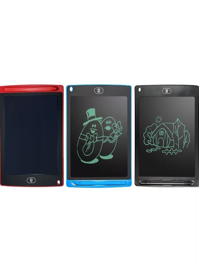 8.5 Inch LCD Writing Tablet With Replaceable Battery Stylus Dock and Erasing Button Blue ,Black, Red Combo (Pack of 3) - Image 2