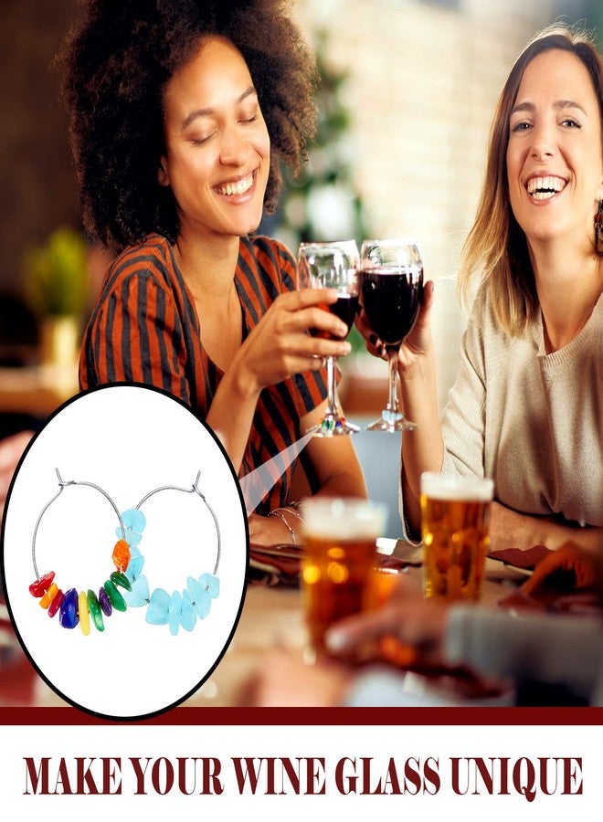 Leinuosen 24 Pcs Wine Glass Charms Party Gemstone Beads Charm Markers Drink Markers Tags Wine Tasting Party Favors Decorations for Stem Glasses Christmas Valentines Wedding Birthday - Image 4