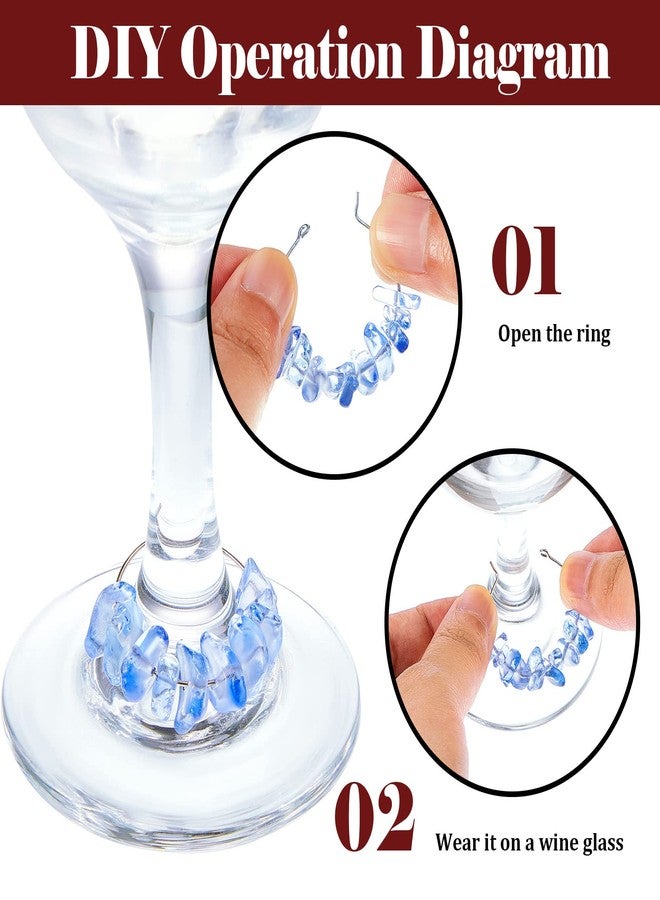 Leinuosen 24 Pcs Wine Glass Charms Party Gemstone Beads Charm Markers Drink Markers Tags Wine Tasting Party Favors Decorations for Stem Glasses Christmas Valentines Wedding Birthday - Image 3