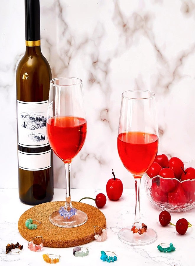 Leinuosen 24 Pcs Wine Glass Charms Party Gemstone Beads Charm Markers Drink Markers Tags Wine Tasting Party Favors Decorations for Stem Glasses Christmas Valentines Wedding Birthday - Image 5