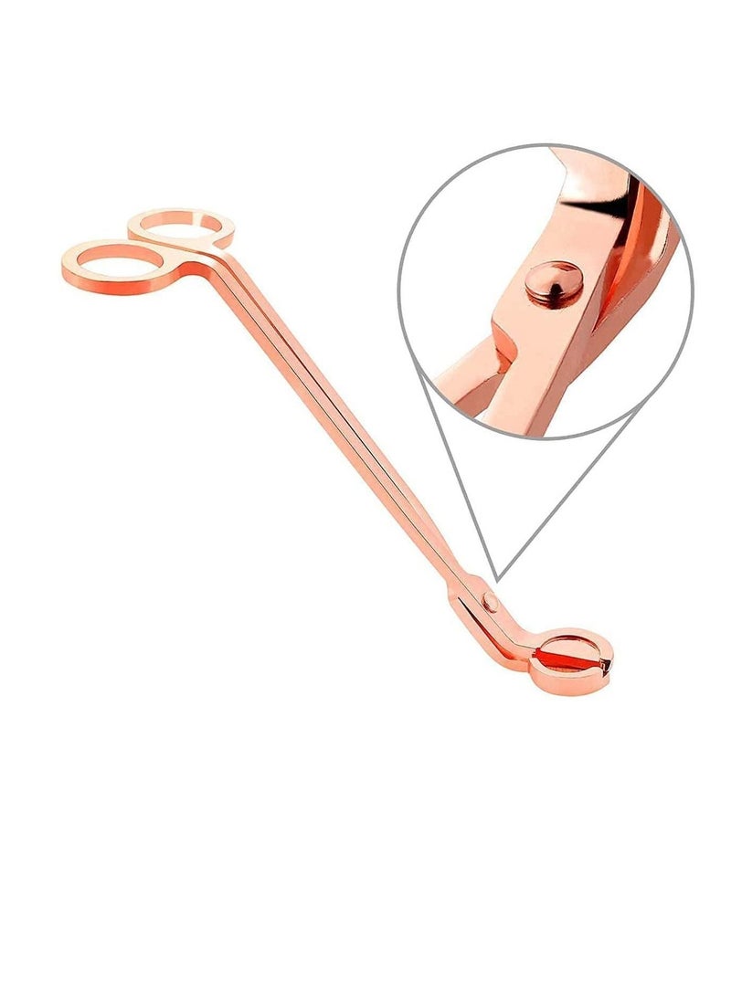 Candle Wick Trimmer Candle Wick Trimmer Cutter, Stainless Steel, Polished Stainless Steel Wick Clipper Cutter, 7 Inch Oil Lamp Candle Accessories Trimmer, Scissors Cutter, 2PCS (Rose Gold) - Image 5