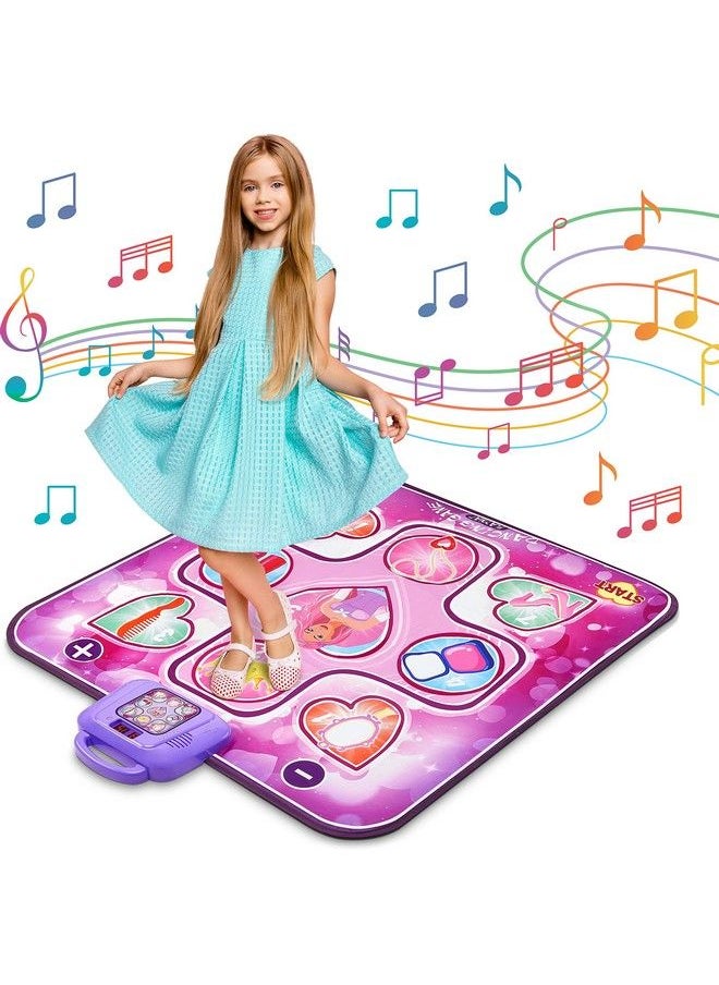 Atlasonix Dance Mat For Kids Ages 48 Year Old Dance Pad For Girls Toddlers Music Mat Dancing Mat For Kids With Led Lights Adjustable Volume Builtin Music Dance Gifts For Girls  - Image 1