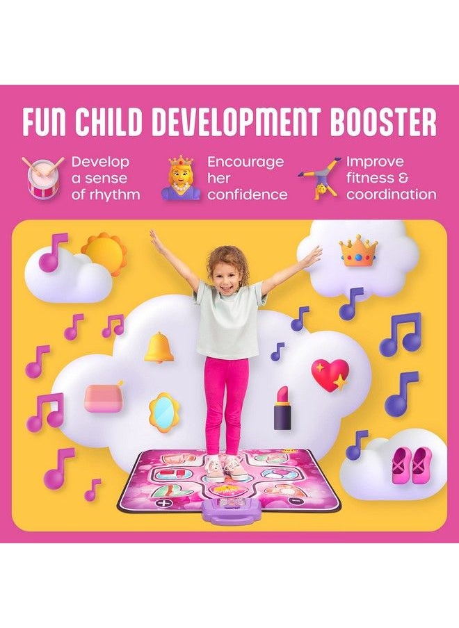 Atlasonix Dance Mat For Kids Ages 48 Year Old Dance Pad For Girls Toddlers Music Mat Dancing Mat For Kids With Led Lights Adjustable Volume Builtin Music Dance Gifts For Girls  - Image 5