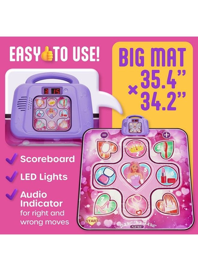 Atlasonix Dance Mat For Kids Ages 48 Year Old Dance Pad For Girls Toddlers Music Mat Dancing Mat For Kids With Led Lights Adjustable Volume Builtin Music Dance Gifts For Girls  - Image 3