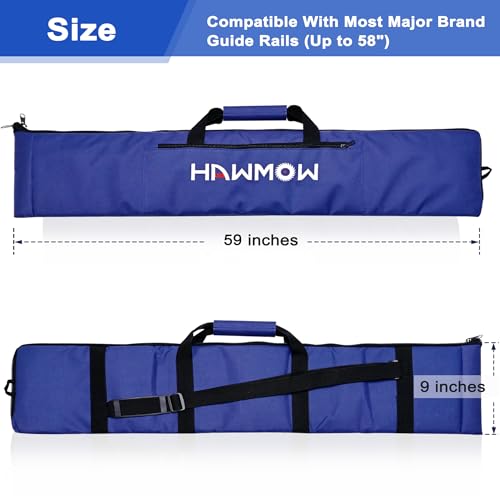 Hawmow Guide Rail Protective Bag for Most Brand, Professional Carry Bag for Transporting Track Saw Guide Rails and Aaccessories, Up to 59”, Classic Blue - Image 5