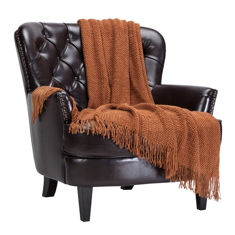 Chanasya Chanasya Premium Round Pearl Knit Throw Blanket with Tassels  Soft Cozy Blanket for Couch Bed Living Room  50 x 65  Cashew