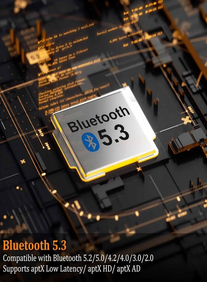 1مي جهاز إرسال بلوتوث 5.3 من 1Mii للتلفزيون إلى سماعتين لاسلكيتين، محول بلوتوث طويل المدى يصل مداه إلى 100 قدم للتلفزيون بتقنية aptX منخفضة التأخير ودقة عالية/التحكم في مستوى الصوت، مدخلات صوت بصرية/USB/AUX/RCA - Image 4