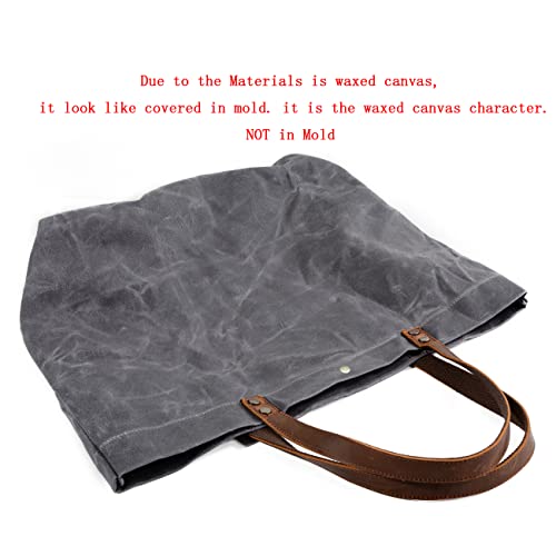 WUDON Waxed Canvas Travel Tote Bag - Extra Large Carryall Shoulder Bag for Women - Image 3