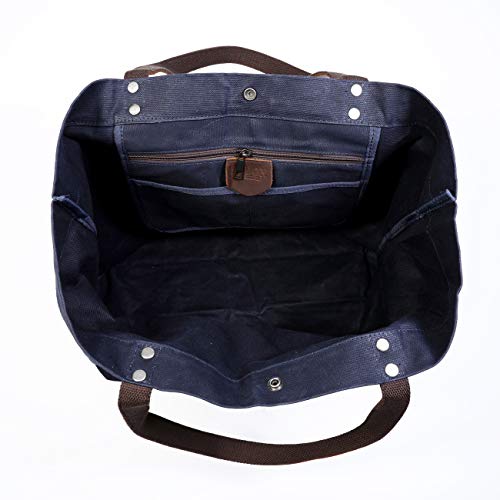 WUDON Waxed Canvas Travel Tote Bag - Extra Large Carryall Shoulder Bag for Women - Image 2