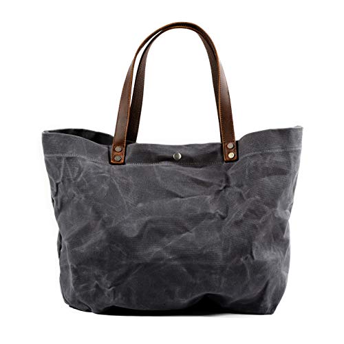 WUDON Waxed Canvas Travel Tote Bag - Extra Large Carryall Shoulder Bag for Women - Image 1