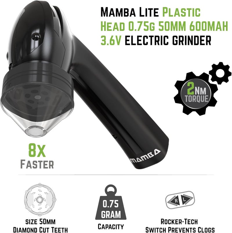 Mamba مطحنة أعشاب كهربائية USB خفيفة 0.75 جرام برأس بلاستيكي كامل - Image 2
