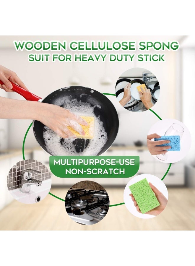 PANYEE Cleaning Scrub Colored SpongeNonScratch Kitchen Cellulose Dishwashing Sponge16Pack Biodegradable Natural Sponge - Image 5