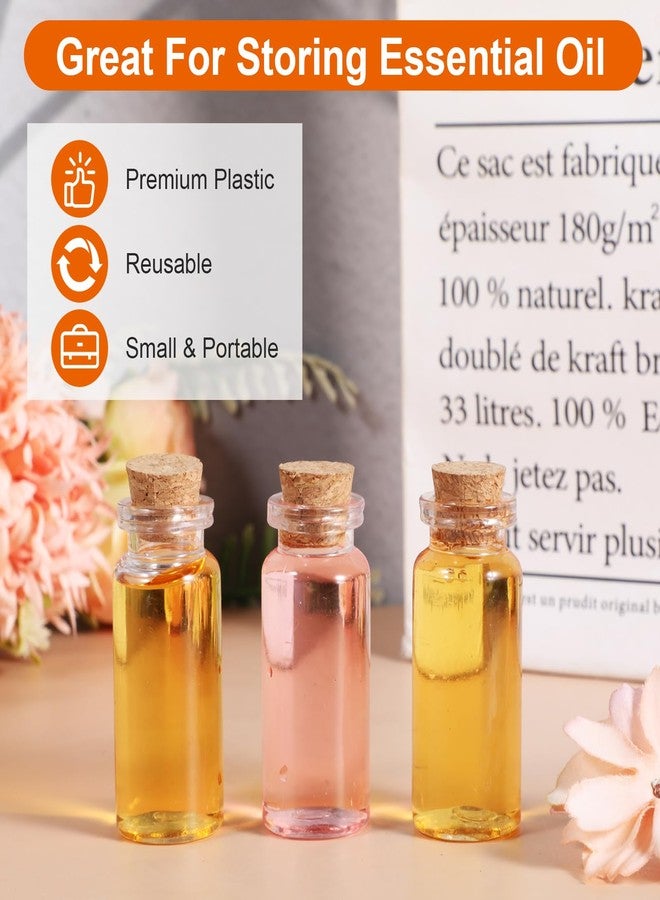 xozeooeu 120 Pack 10ml Mini Plastic Bottles with Cork Stoppers, Small Empty Clear Plastic Jars for DIY Crafts, Wedding Favors, Spice & Sample Containers, Party Decor - Image 4