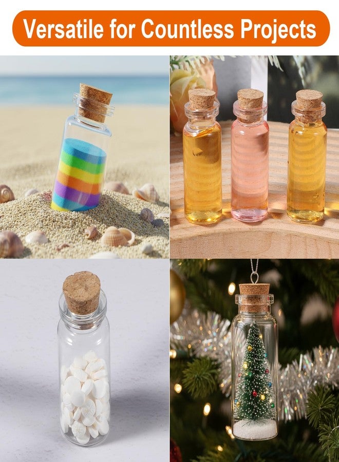 xozeooeu 120 Pack 10ml Mini Plastic Bottles with Cork Stoppers, Small Empty Clear Plastic Jars for DIY Crafts, Wedding Favors, Spice & Sample Containers, Party Decor - Image 5