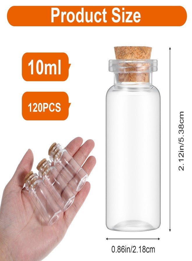xozeooeu 120 Pack 10ml Mini Plastic Bottles with Cork Stoppers, Small Empty Clear Plastic Jars for DIY Crafts, Wedding Favors, Spice & Sample Containers, Party Decor - Image 2