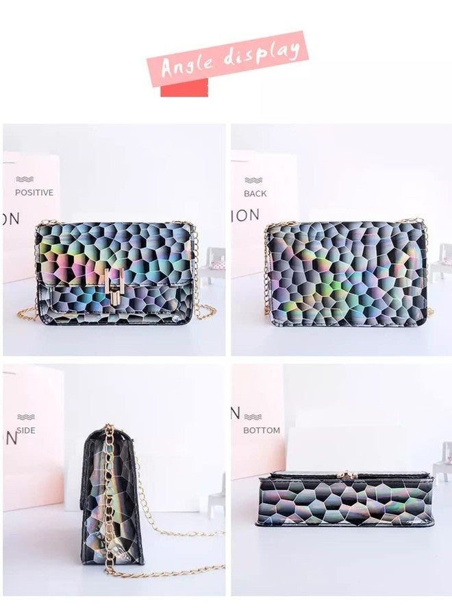 TYPIFY ® Women Small Girls Crossbody Sling Bag (Black Holographic Reflective) - Image 3