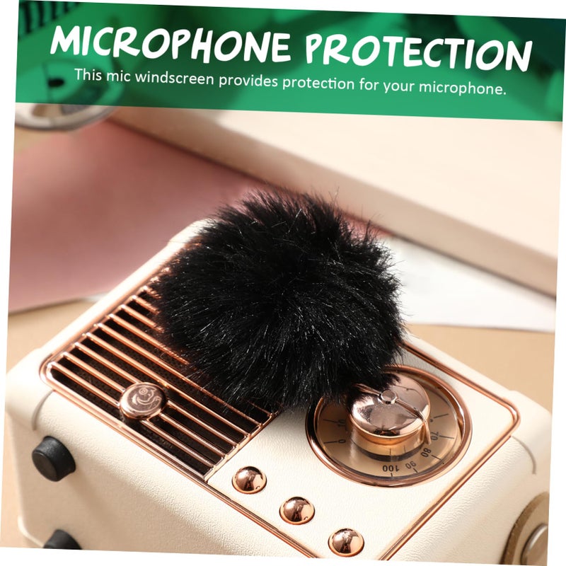 2Pcs Black Furry Microphone Windscreen Covers For Noise Reduction Outdoor Use - Image 4