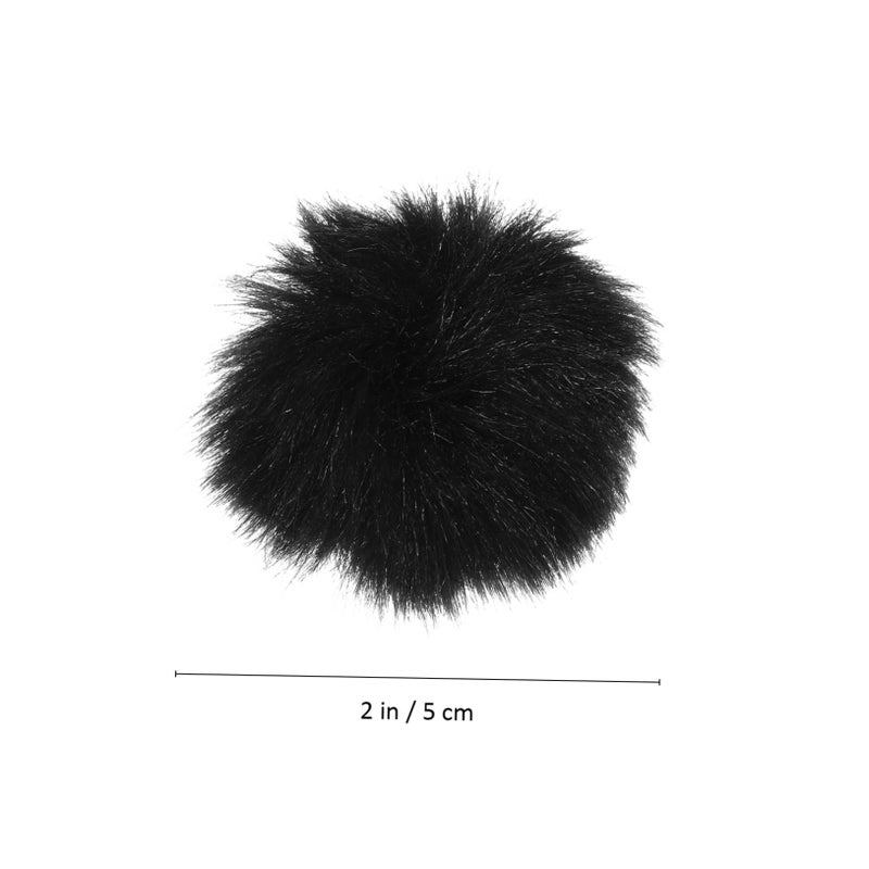 2Pcs Black Furry Microphone Windscreen Covers For Noise Reduction Outdoor Use - Image 3