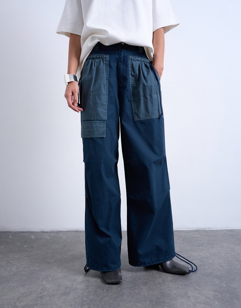 TOPSHOP Casual High Rise Two-Tone Cargo Trousers - Image 1