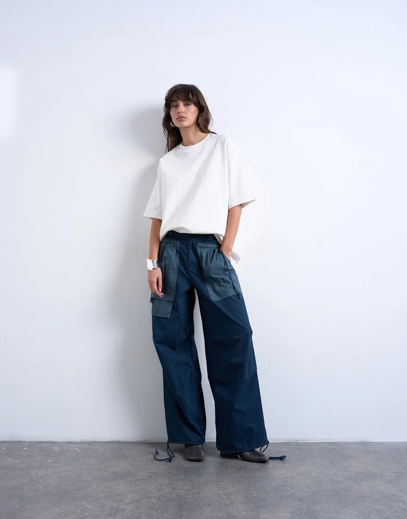 TOPSHOP Casual High Rise Two-Tone Cargo Trousers
