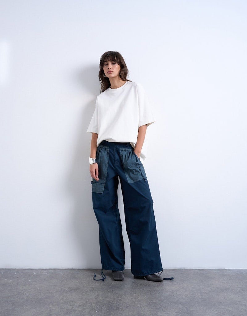 TOPSHOP Casual High Rise Two-Tone Cargo Trousers - Image 1