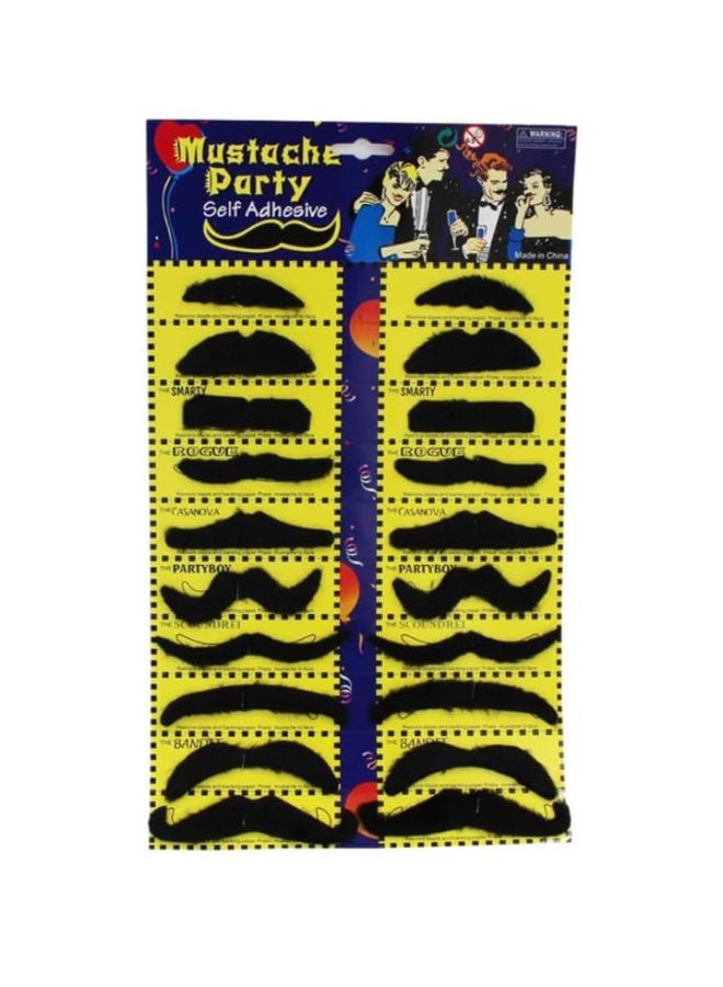 20 Pack Self-Adhesive Mustache and Eyebrow Fake Eyebrows for Cosplay and Costume Parties - Image 1