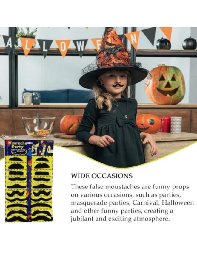 20 Pack Self-Adhesive Mustache and Eyebrow Fake Eyebrows for Cosplay and Costume Parties - Image 4