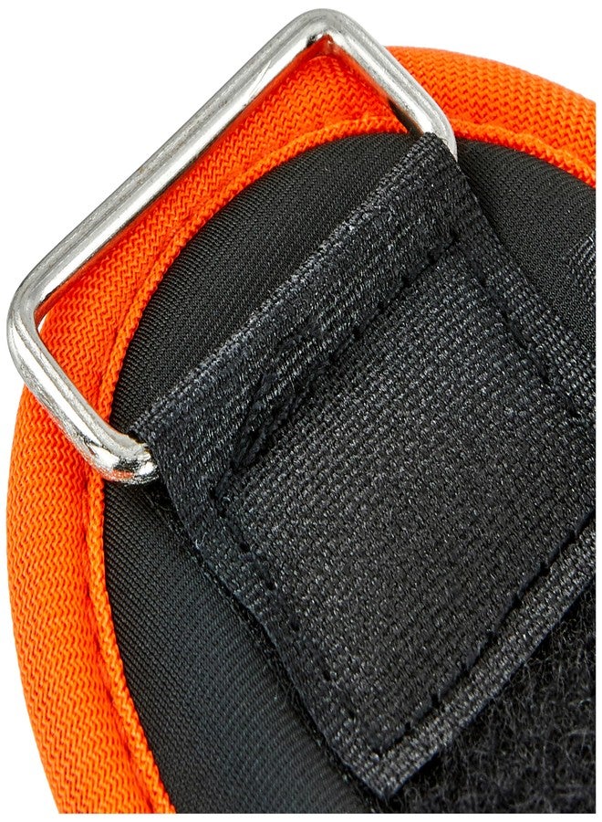 Btag Premium Neoprene Ankle & Wrist Weights (0.25 kg × 2 Pcs) | Adjustable Strap | Unisex Leg & Arm Weight Cuffs for Gym, Workout & Training (Black/Orange) - Image 2