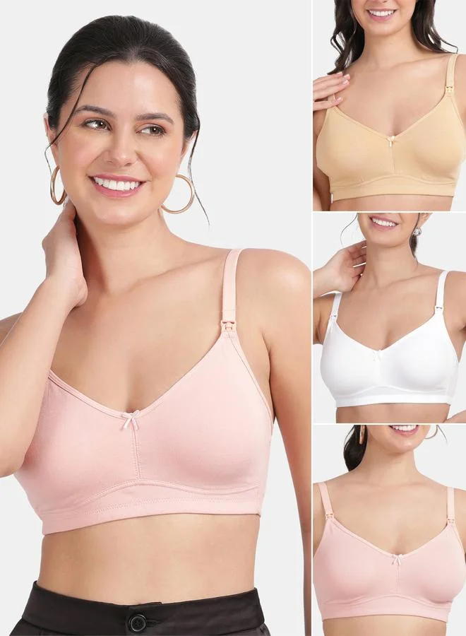 انفي مجموعة من 3 حمالات صدر للحوامل غير مبطنة