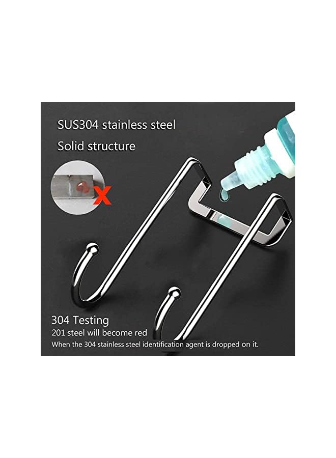PROMASS promass 5Pcs Over the Door Hooks, Double S Shape Cabinet Door Drawer Hanger, Stainless Steel Heavy Duty Hook for Closet Wardrobe Door Kitchen Bathroom Bedroom, Hanging Clothes Bags Towels  - Image 5