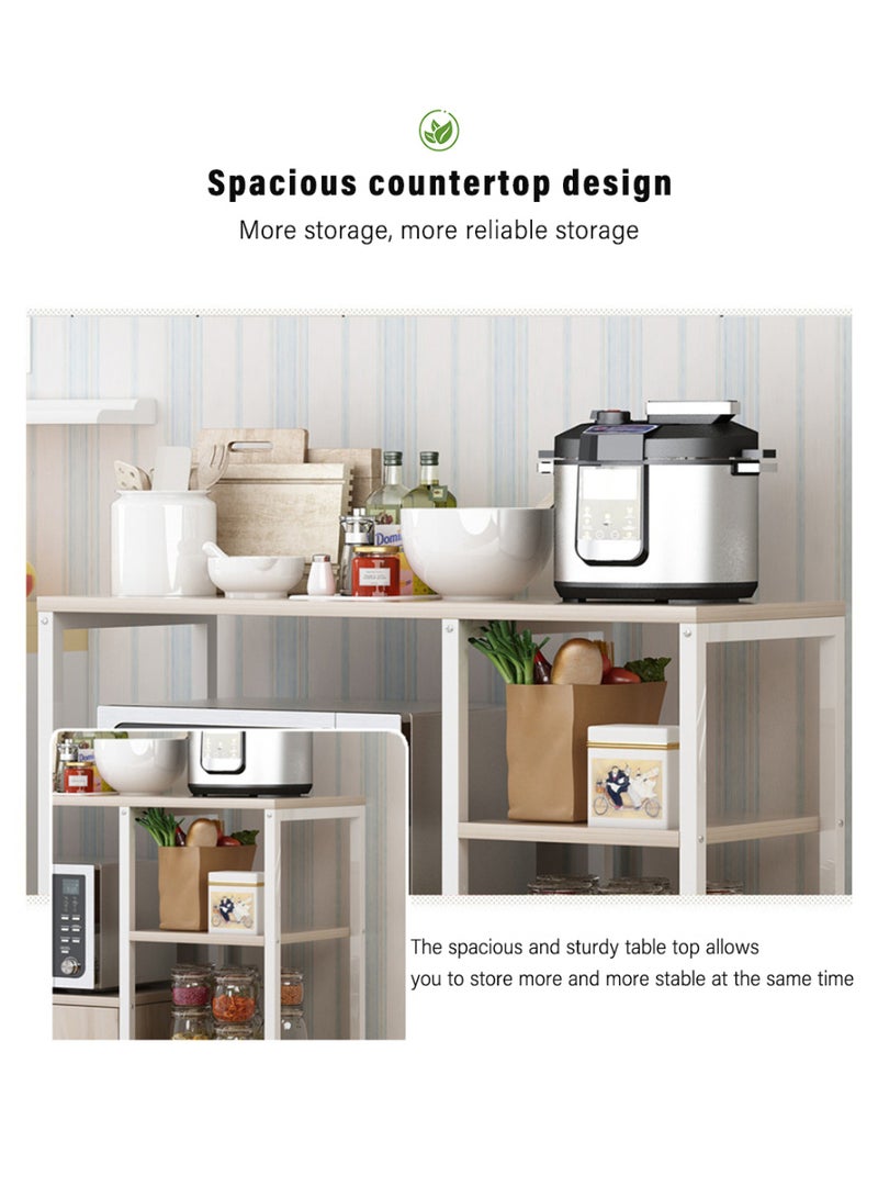 ZUIHAO 3-Tier Microwave Oven Stand Kitchen Rack with Storage Cabinet Multi Function Spice Holder Shelf for Utensils Vegetable Fruit - Image 4