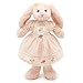 oits cute Small Soft Stuffed Animal Bunny Rabbit Plush Toy for Baby Girls 15inch Pink Rabbit Wearing Pink Vintage Dress - Image 2