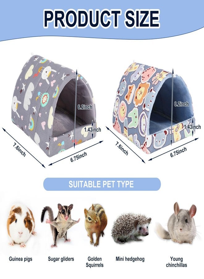 UPINS 2 Pack Guinea Pig Hideout,Guinea Pig Bed Washable Small Animal House Cage Accessories for Mouse Chinchillas Hamsters Hedgehogs Ferrets Bearded Dragons and Rats - Image 2