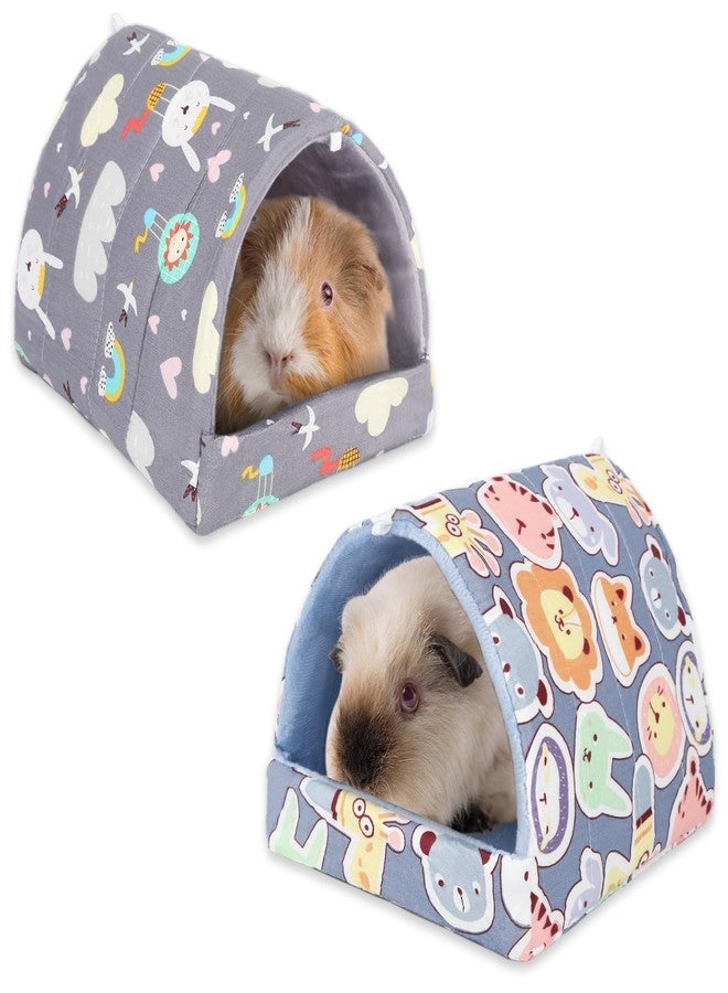 UPINS 2 Pack Guinea Pig Hideout,Guinea Pig Bed Washable Small Animal House Cage Accessories for Mouse Chinchillas Hamsters Hedgehogs Ferrets Bearded Dragons and Rats - Image 1