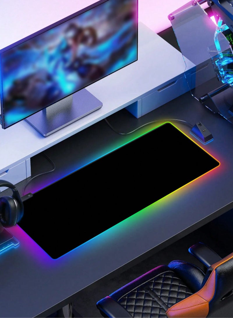 Mouse Pad | Large Gaming Mousepad with Nonslip Base  | Colorful LED Light Keyboard Mat Game Playing Mouse Pad Suitable for Live Broadcasting, Games and Work - Image 2