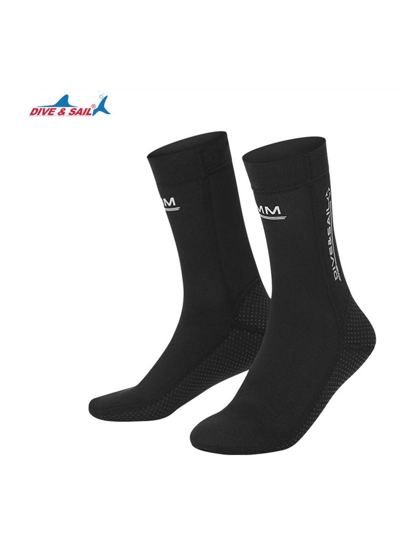DIVE & SAIL 3MM Non-slip warm Wear-resistant Winter Swimming Socks Thick Winter Swimming Socks Black  - Image 1