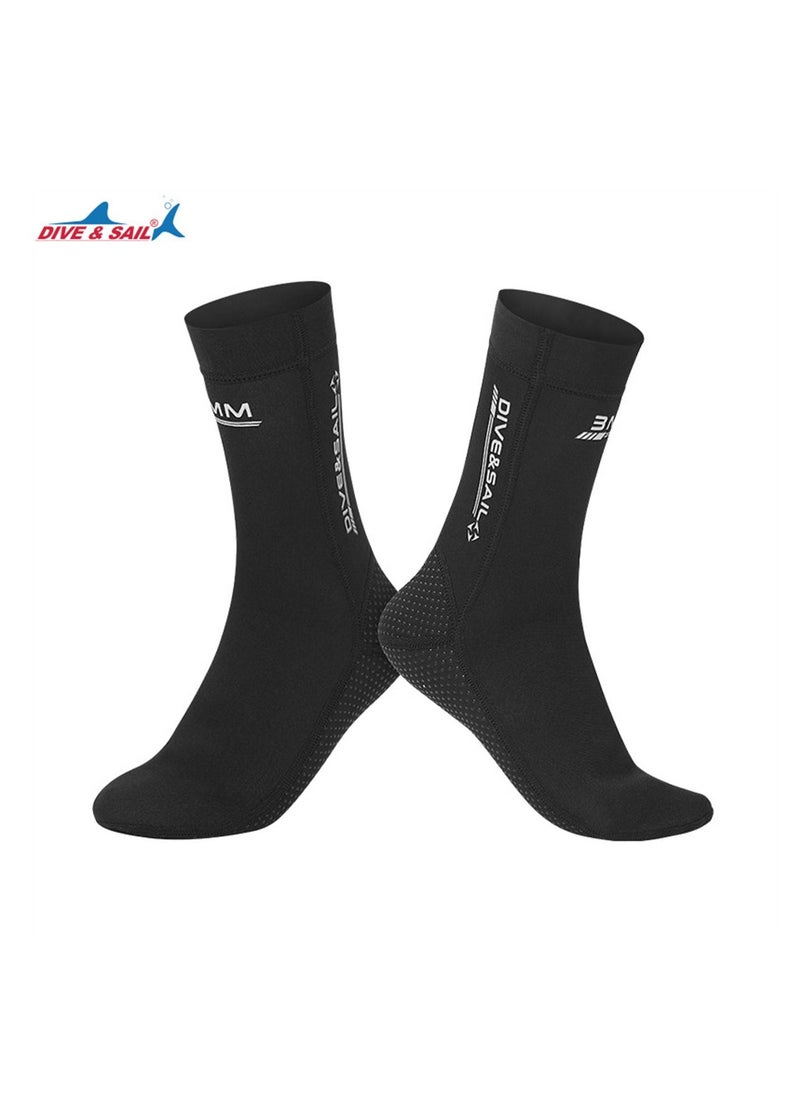 DIVE & SAIL 3MM Non-slip warm Wear-resistant Winter Swimming Socks Thick Winter Swimming Socks Black  - Image 2