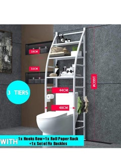 Bathroom Storage Shelf 3 Tier Toilet Storage Rack Easy to Assemble Toilet Bathroom Shelf No Drilling Toilet Organizer White - pzsku/Z631A21899DB9E2356107Z/45/_/1734697626/180aadf0-d002-485b-a0b2-db5ee568b331